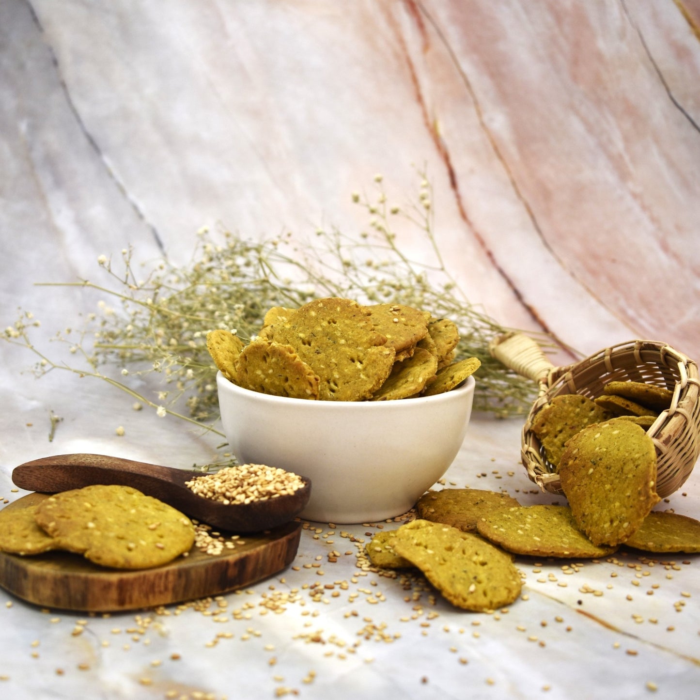 Baked Ajwain Whole Wheat Mathri (150 gms) - KuKClean Plant - based specialty store